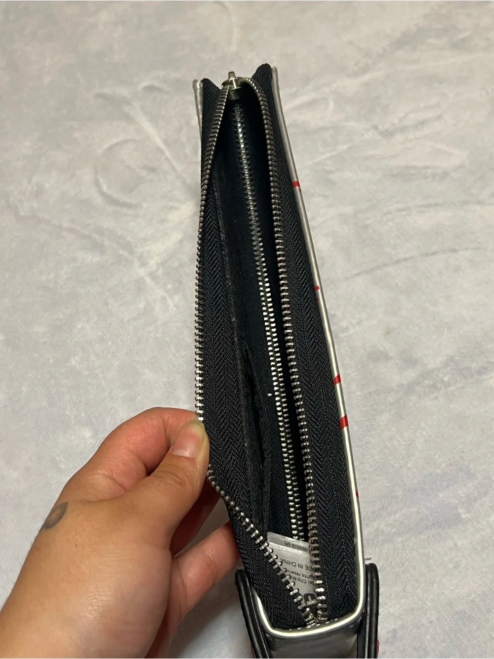 Spencer's Silver & Red Chucky Phone Case Pouch with Keyring Strap